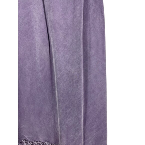 VTG Lavender Purple Soft Crochet Hem Elastic Waist Maxi Skirt XL - Picture 6 of 11